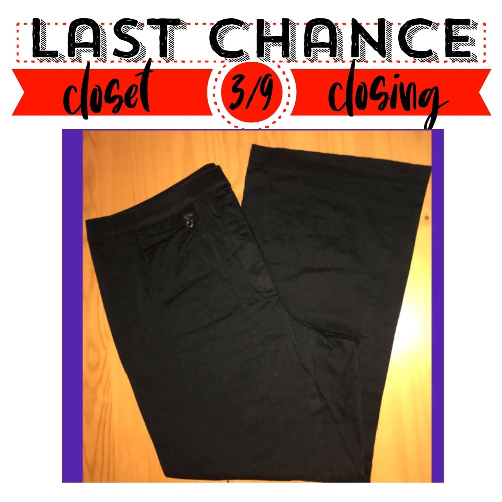 Black Textured Stripe Pants with Zipper Pockets